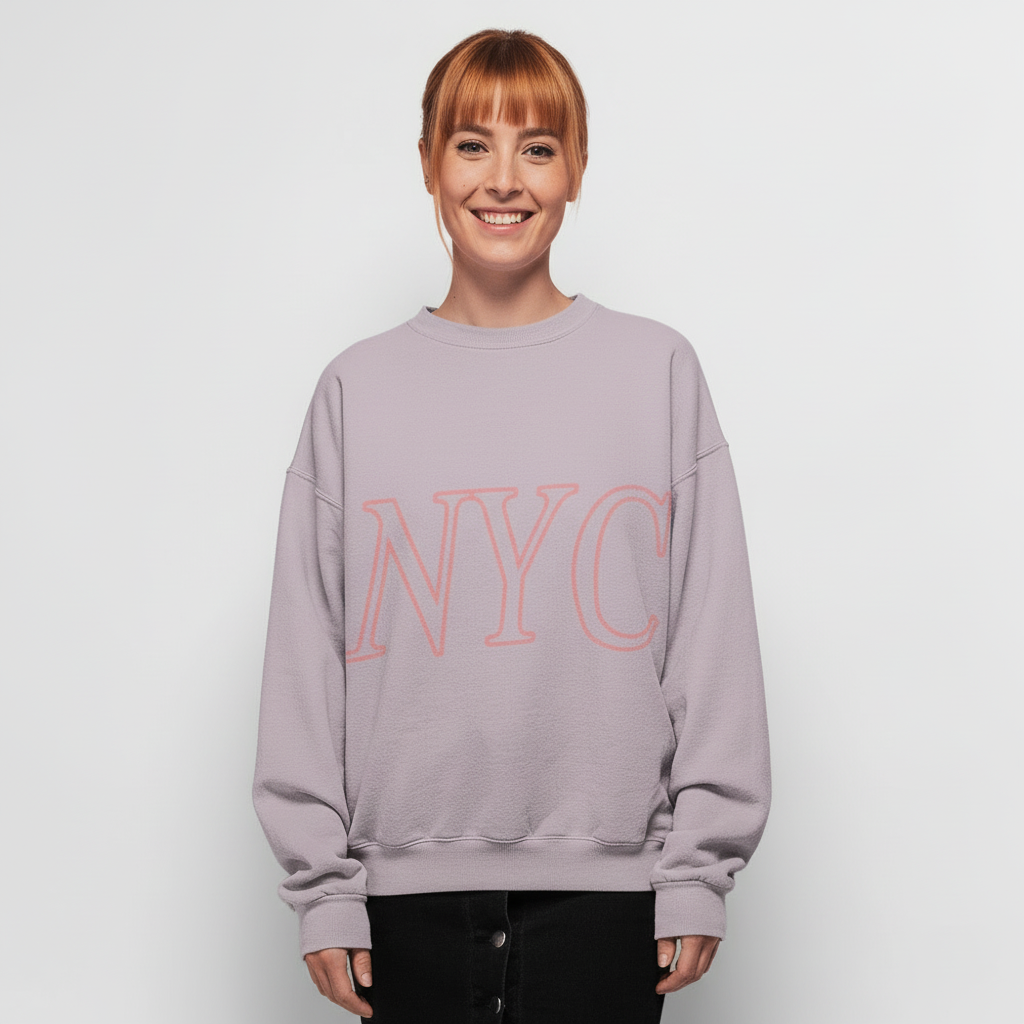 Womens Pink NYC Crewneck Sweatshirt