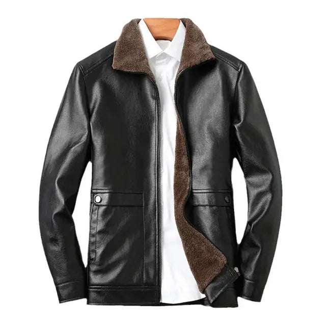 Men's Vintage Faux Fur Leather Jacket