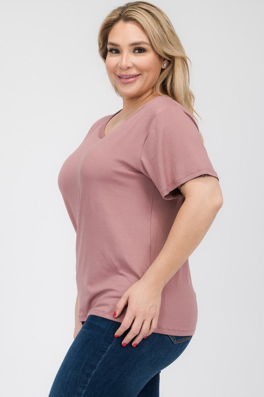 Plus Size Basic Short Sleeve T-shirt
