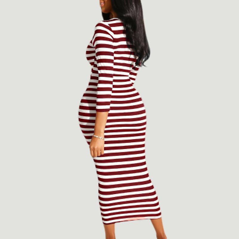 Women's Glamaker Striped Midi Bodycon Dress