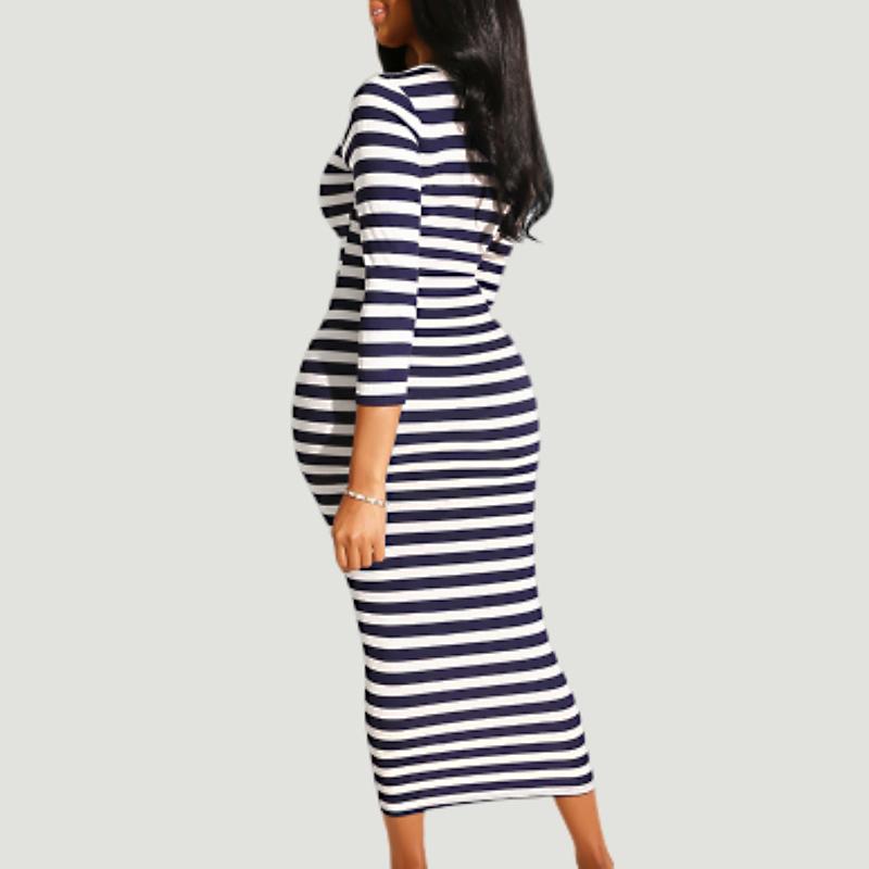 Women's Glamaker Striped Midi Bodycon Dress