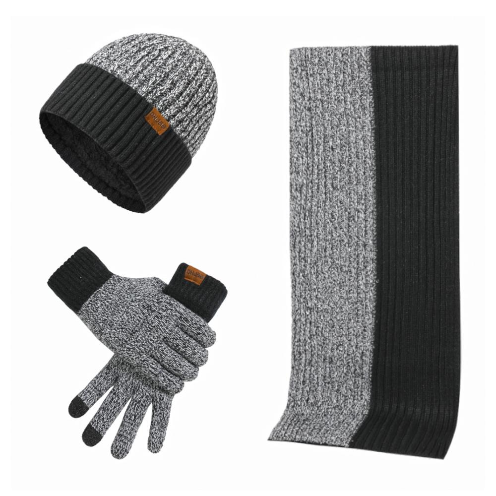 3-piece set Winter Gear featuring a Beanie Hat, Long Scarf and Touch Screen Gloves