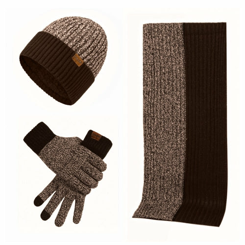 3-piece set Winter Gear featuring a Beanie Hat, Long Scarf and Touch Screen Gloves