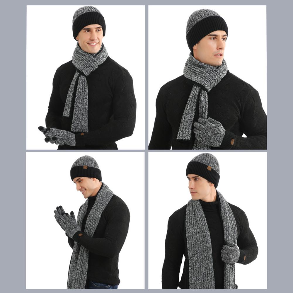 3-piece set Winter Gear featuring a Beanie Hat, Long Scarf and Touch Screen Gloves