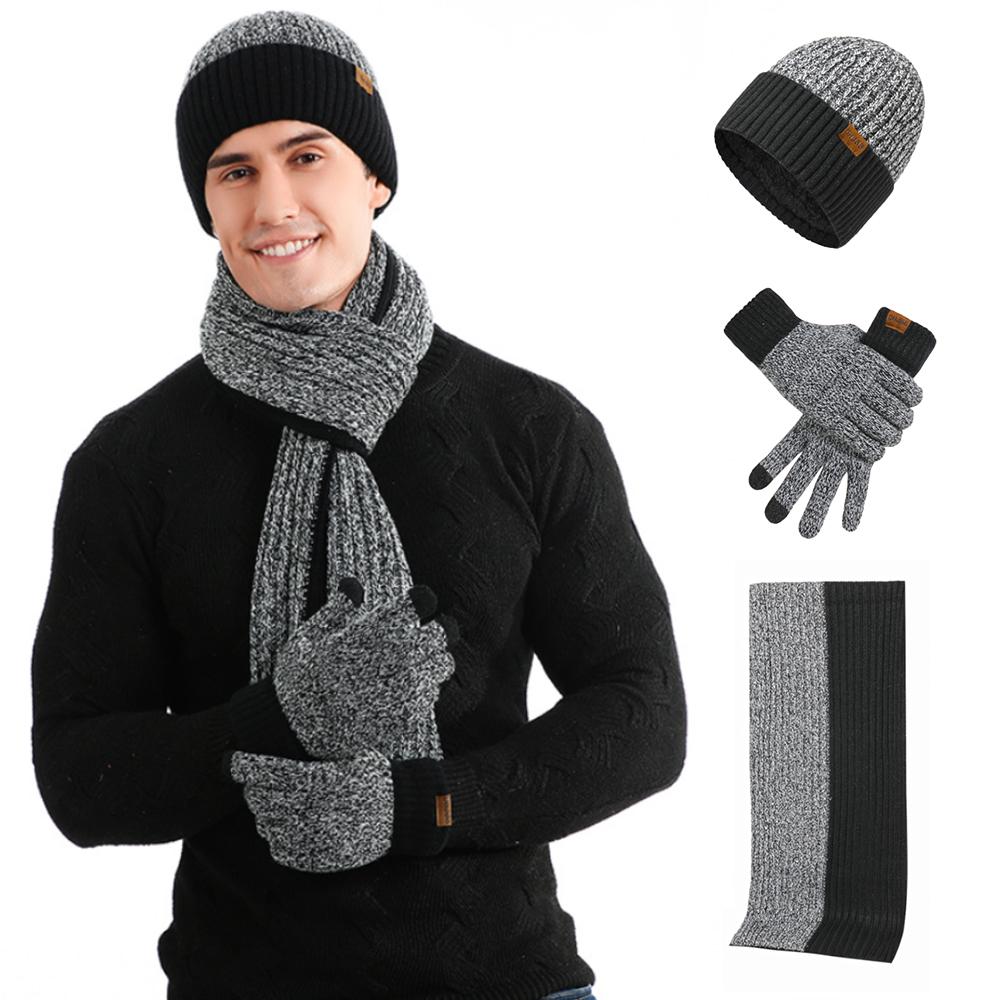 3-piece set Winter Gear featuring a Beanie Hat, Long Scarf and Touch Screen Gloves