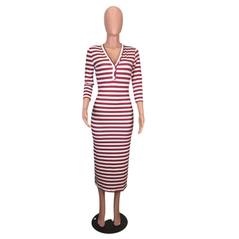 Women's Glamaker Striped Midi Bodycon Dress