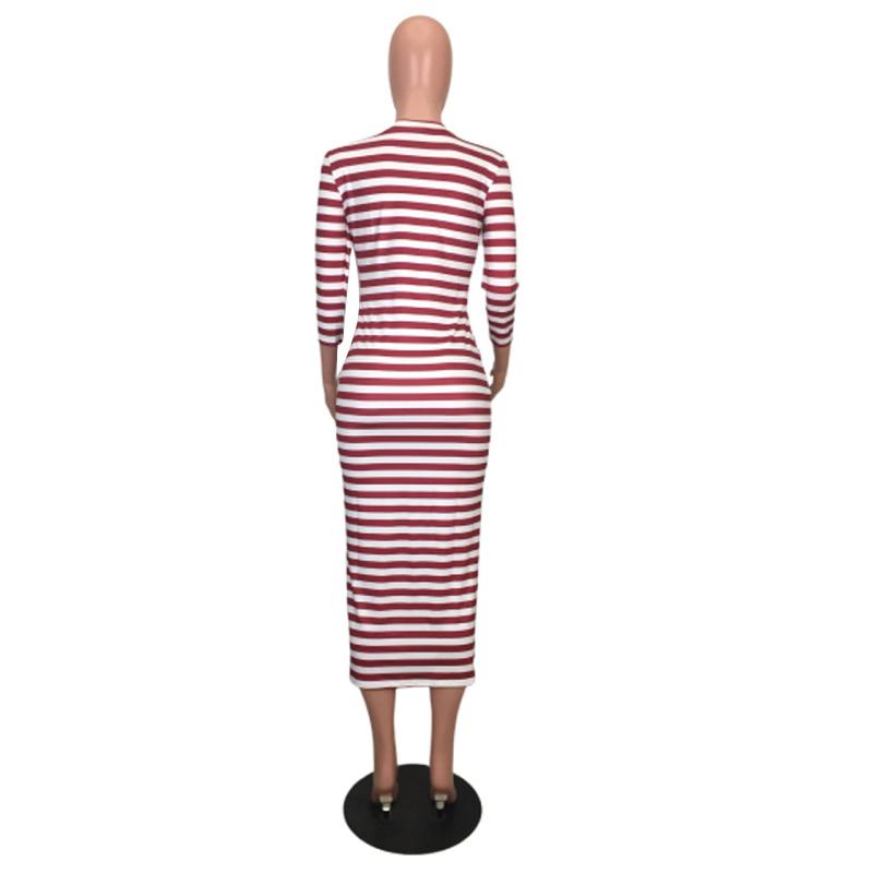 Women's Glamaker Striped Midi Bodycon Dress
