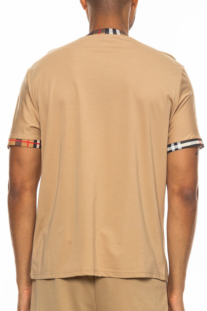 Men's Checkered Detail Polo