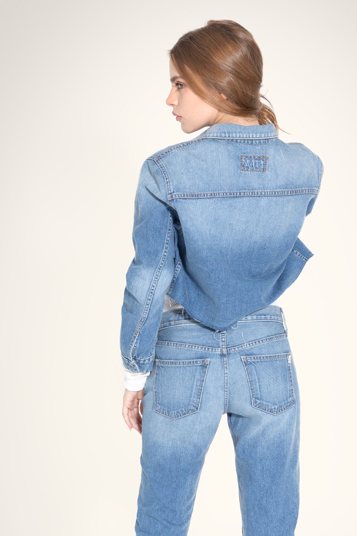 Pixie - Women's Blue Long-Sleeved Crop Jacket