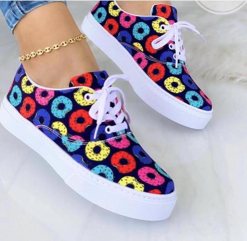 Women Fashion Graffiti Sneakers Trainers Shoes