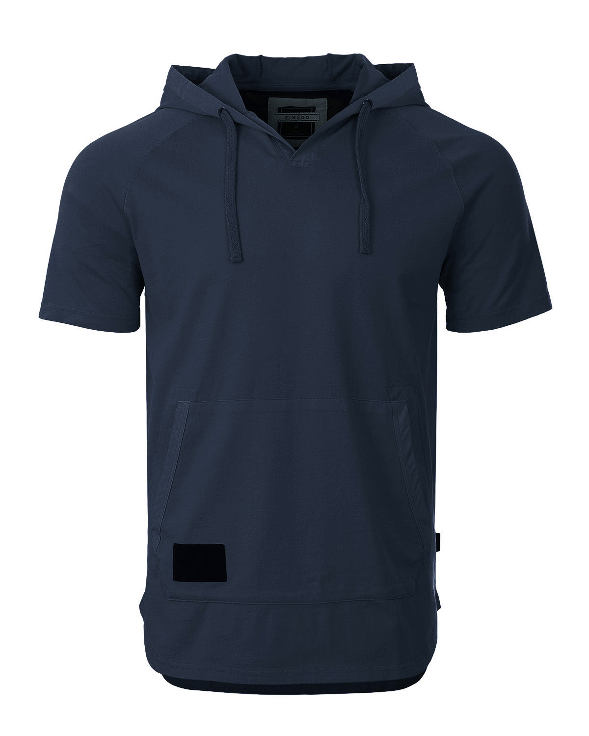 ZIMEGO Pigment Dyed Hooded Shirt Short Sleeve V Neck Raglan Henley Style Hoodie-7