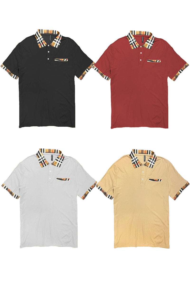 Men's Checkered Detail Polo