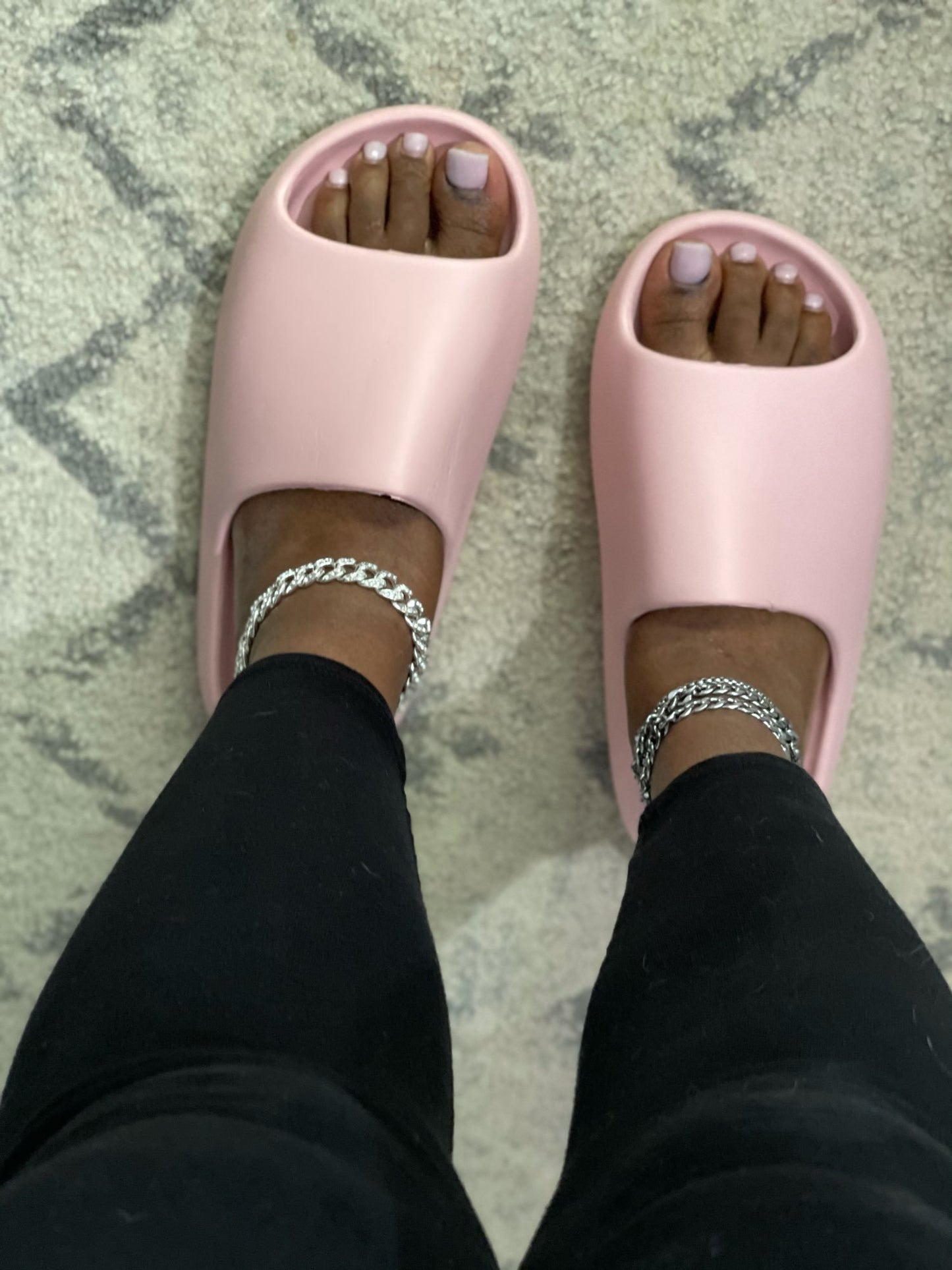 Pink Home Women Heel Slippers Thick Bottom Serrated Sole Non Slip