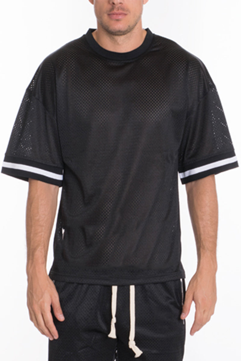 Men's Two-Piece Mesh Jersey T-shirt and Basketball Short Set