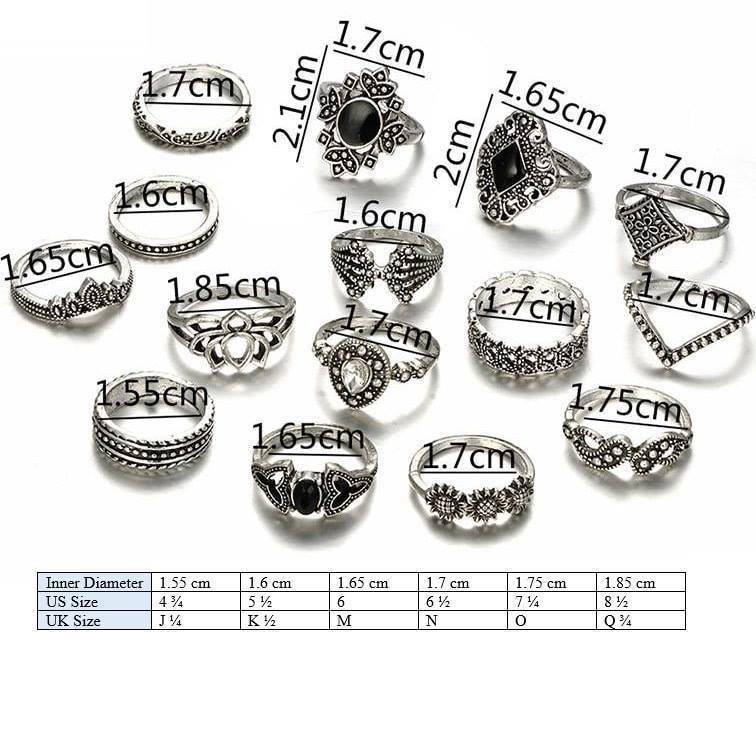 Flower Ring Set Jewelry