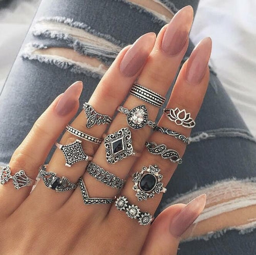 Flower Ring Set Jewelry