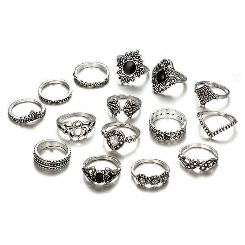 Flower Ring Set Jewelry