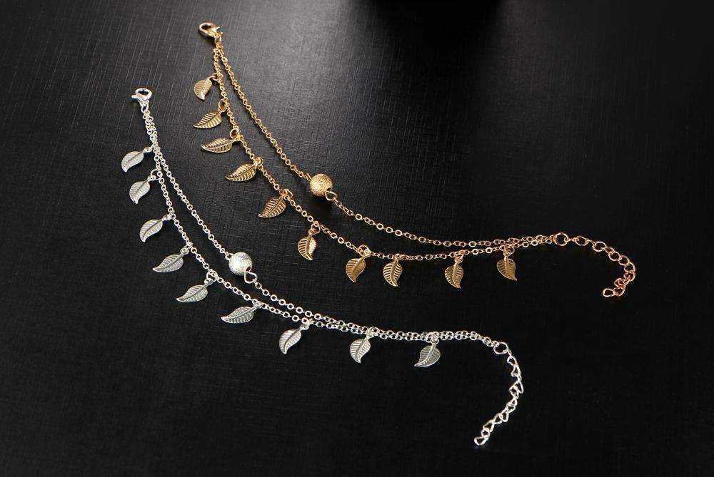 Double Layer Feather Anklet Jewelry