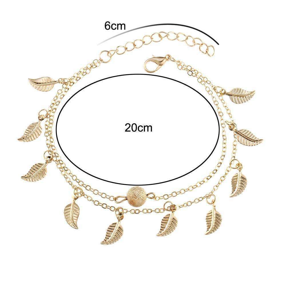 Double Layer Feather Anklet Jewelry