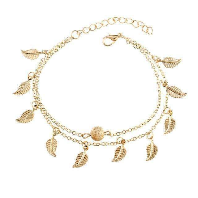 Double Layer Feather Anklet Jewelry