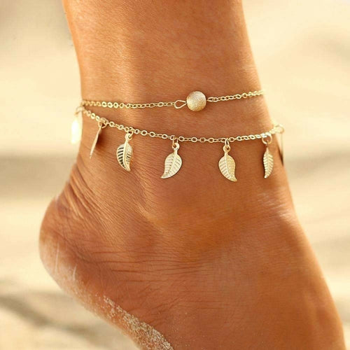Double Layer Feather Anklet Jewelry
