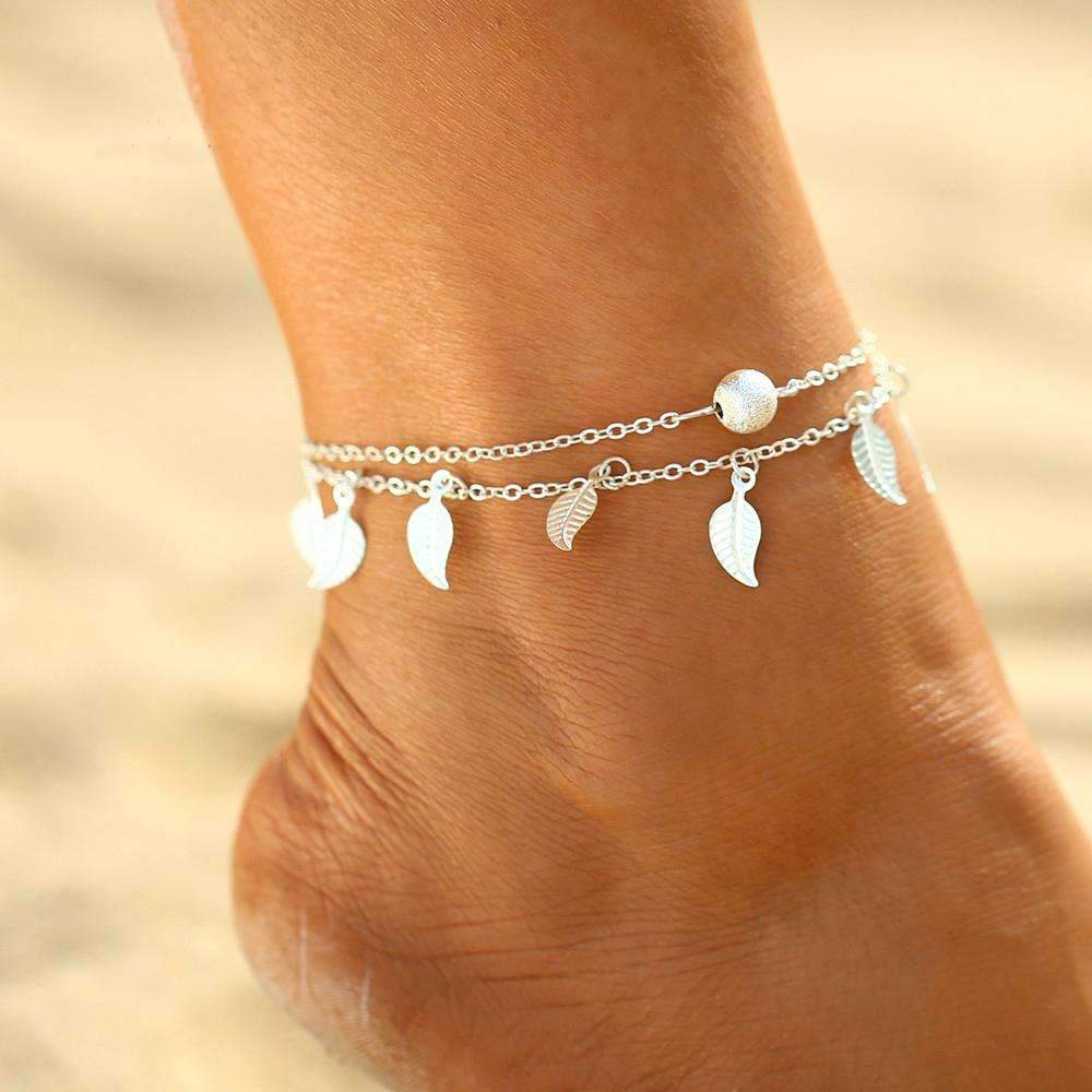 Double Layer Feather Anklet Jewelry