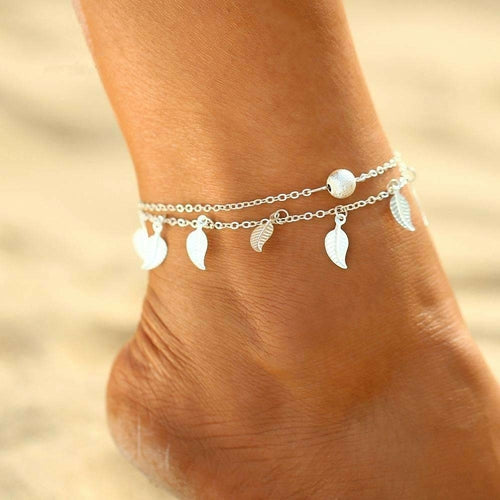 Double Layer Feather Anklet Jewelry