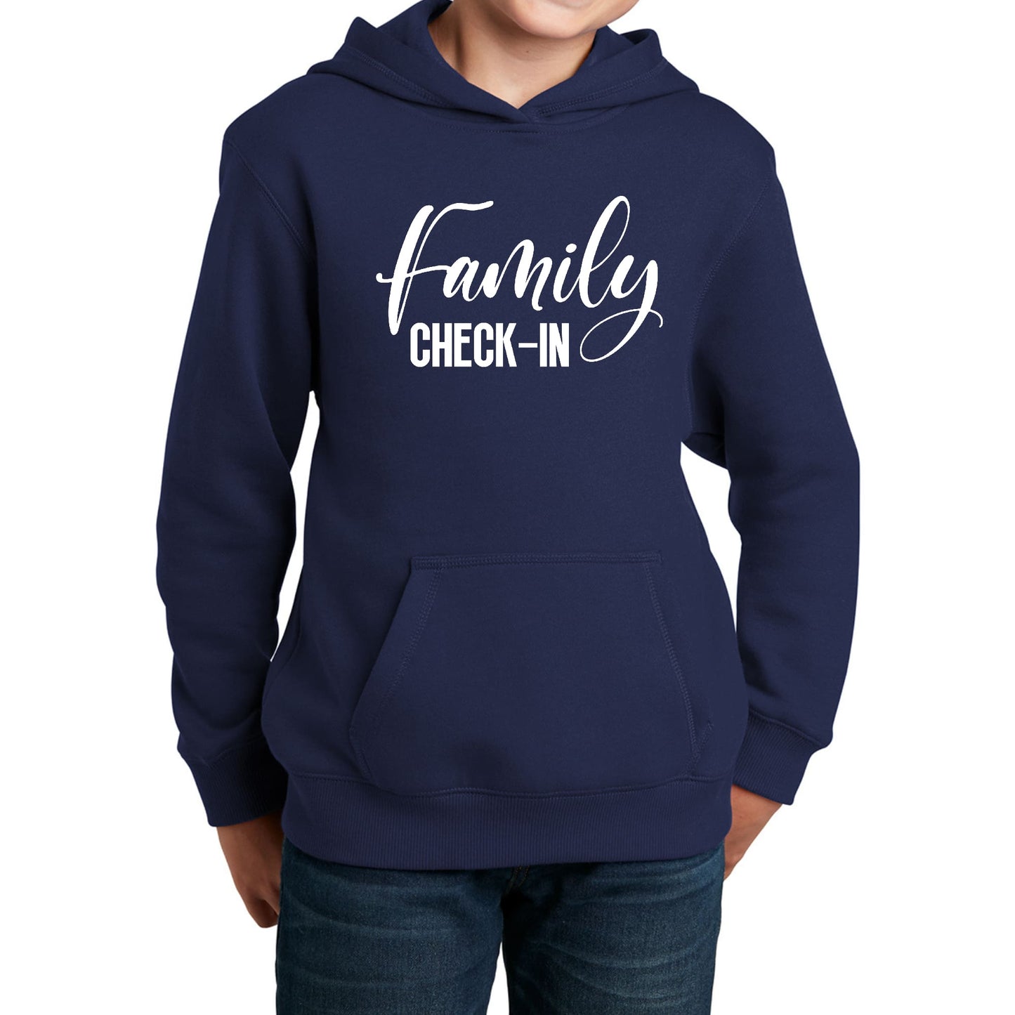 Youth Long Sleeve Hoodie Family Check-in Illustration-1