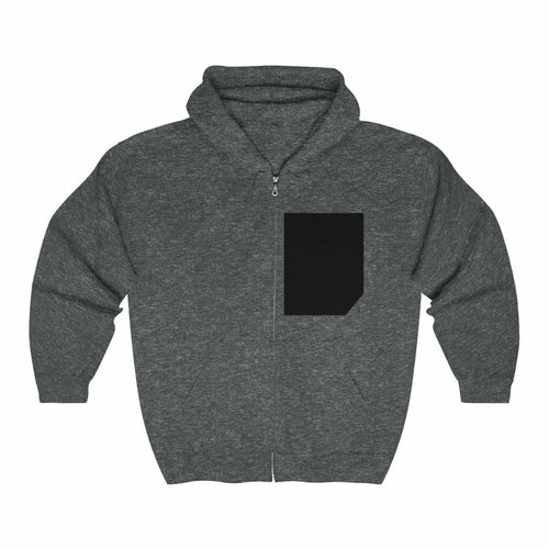 Mens Faux Black Pocket Heavy Blend Zip Up Hoodie