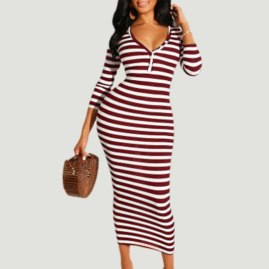 Women's Glamaker Striped Midi Bodycon Dress