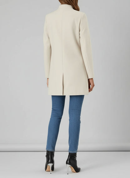 Single-Breasted Stand Collar Coat with Pocket