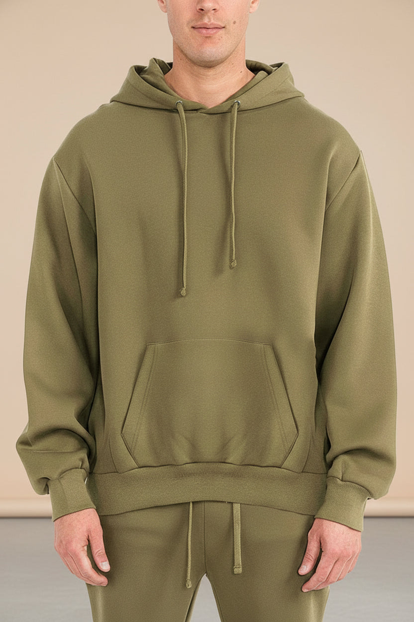 Mens Solid Tech  Fleece Hoodie