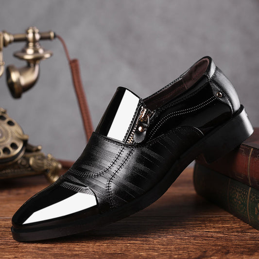 Men's business formal leather shoes pointed men's shoes, one foot casual lazy shoes