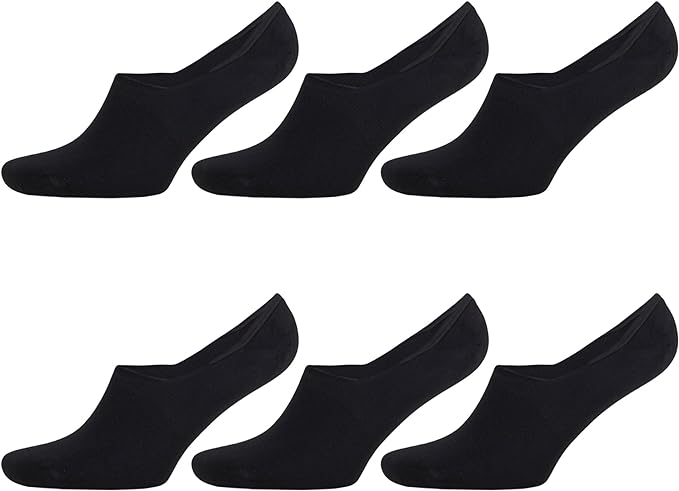 6 Pairs - No Show Invisible Socks for Men Bamboo Men Socks Shoe Size 8-11.5-1