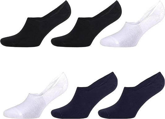 6 Pairs - No Show Invisible Socks for Men Bamboo Men Socks Shoe Size 8-11.5-0