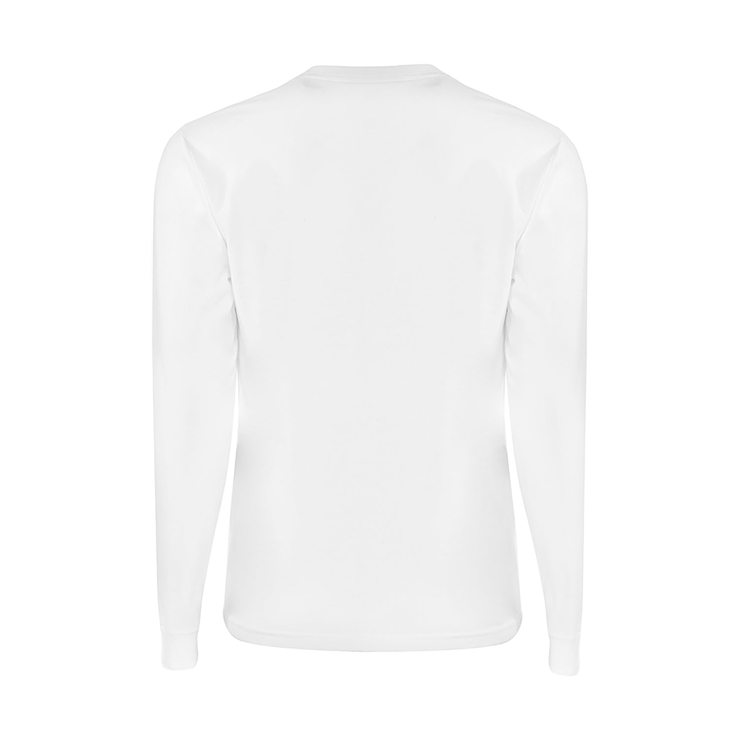 White Sueded Crew Neck Long Sleeve T-Shirt-1