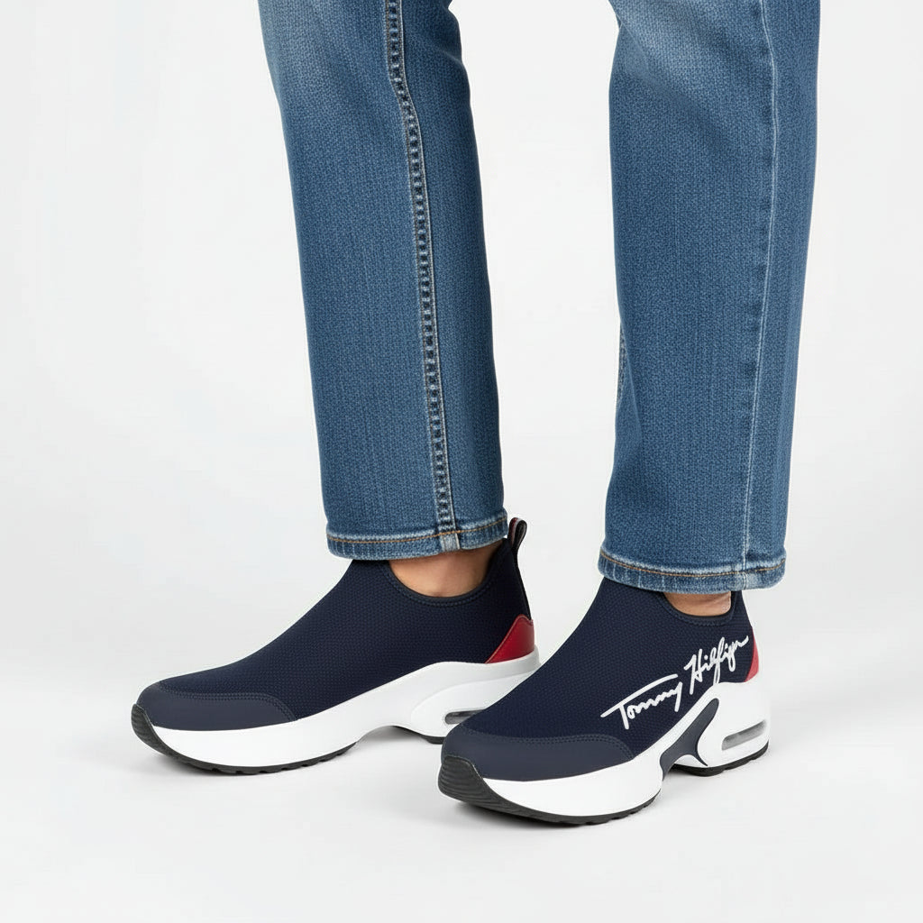 Casual Breathable Ladies Flat Wedge Walking Sneakers