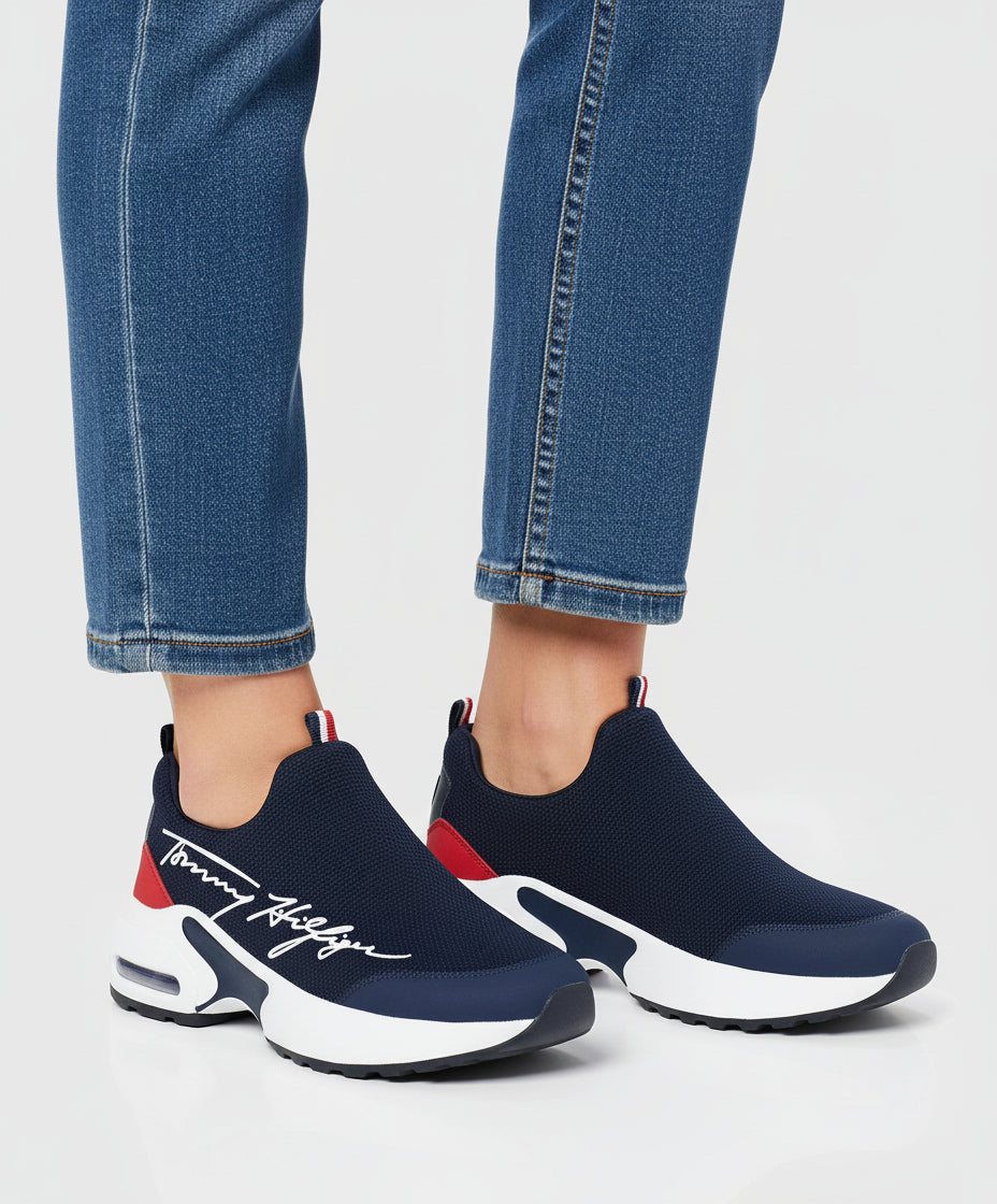 Casual Breathable Ladies Flat Wedge Walking Sneakers