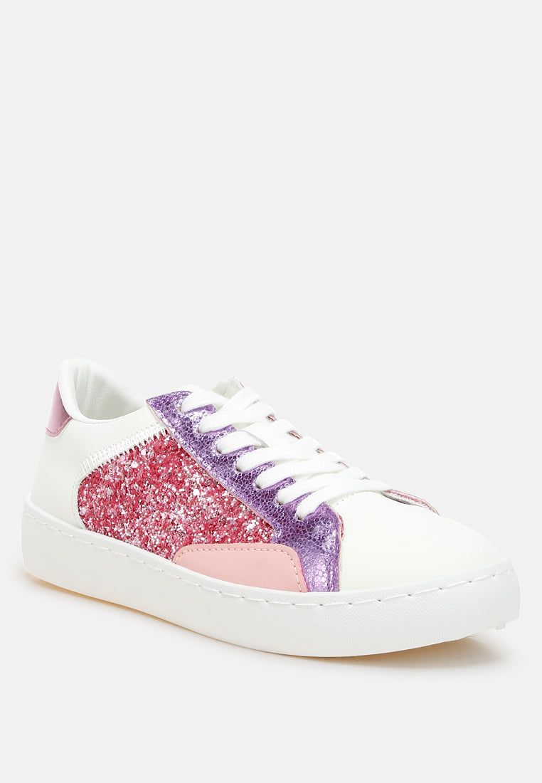 Cosmolight Glitter Faux Leather Sneakers-1