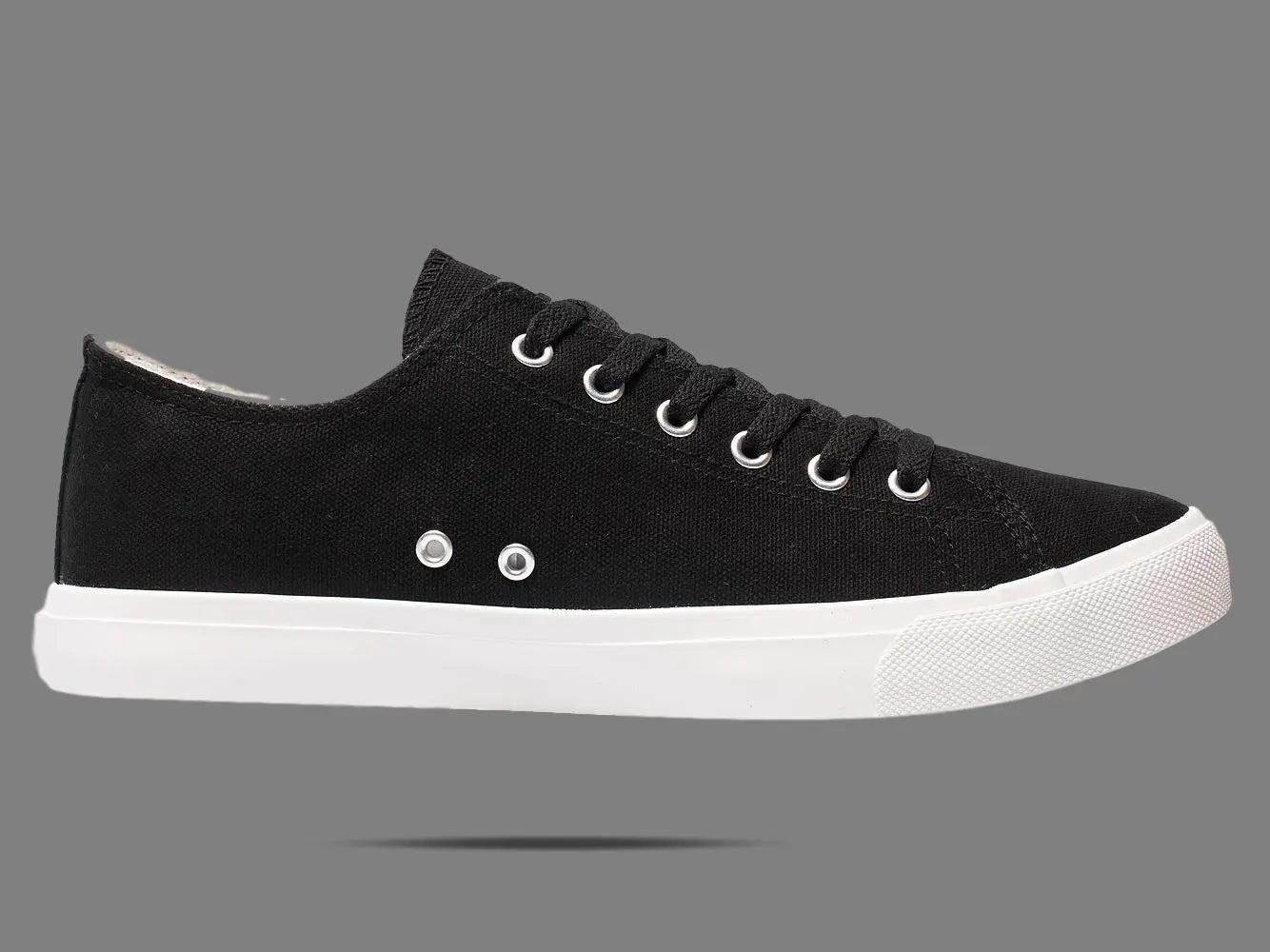 Retro Black/White Canvas Sneakers Unisex Size - Cushioned Insole-4