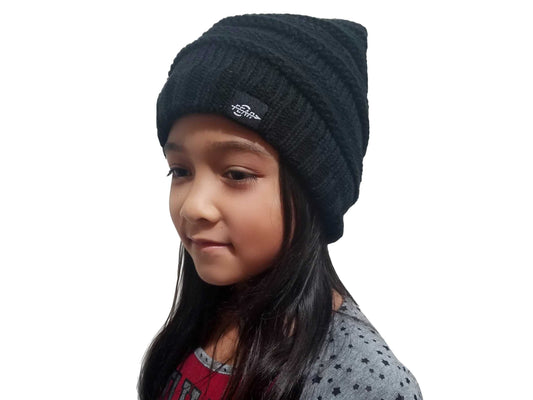 Warmest Plush Insulated Black Beanie Hat Winter Beanies Knitted Warm Cold Weather Beanie Hats-0