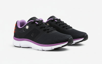 Men's Black Night Runner Shoes with Built-in Safety Lights