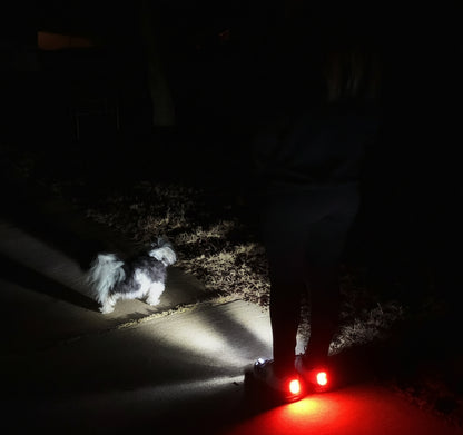 Men's Black Night Runner Shoes with Built-in Safety Lights