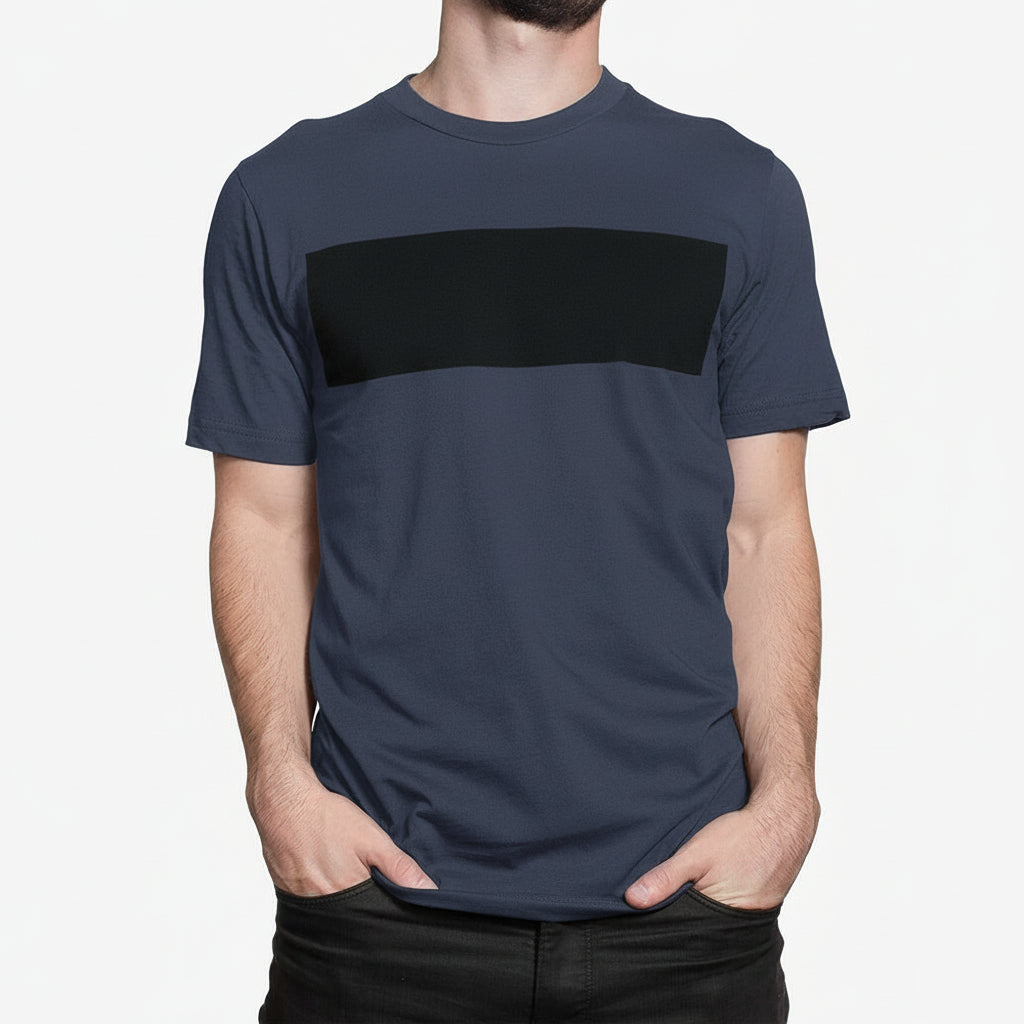 Mens Black Colorblock T-Shirt