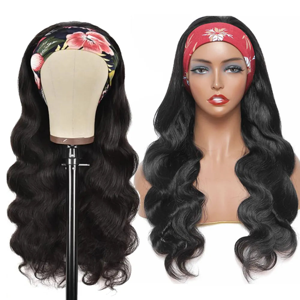 Headband Wig Human Hair Body Wave Wig 180% Density Remy Human Hair Wigs For Black Women Brazilian Glueless Wig-2