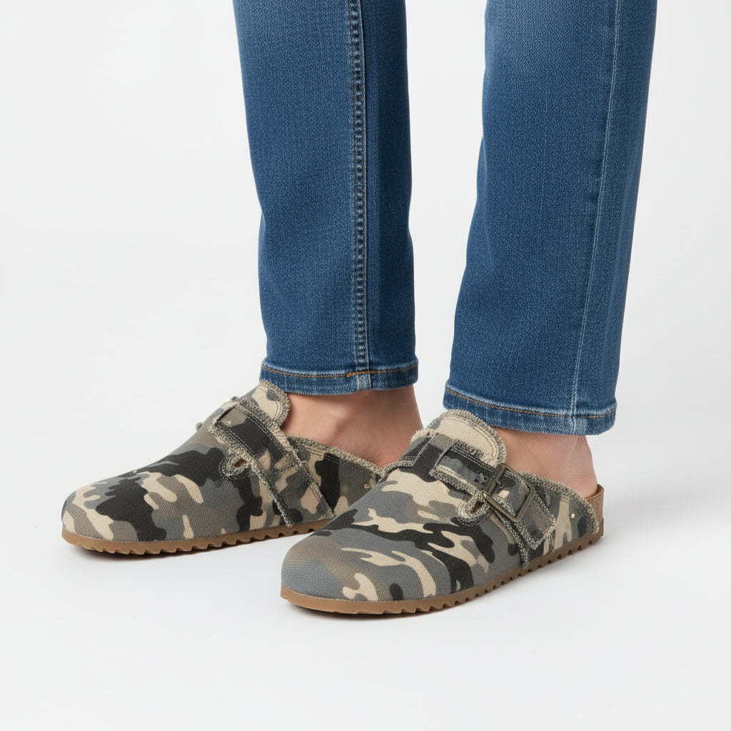 Women's Flat Heel Round Vintage Canvas Loafers