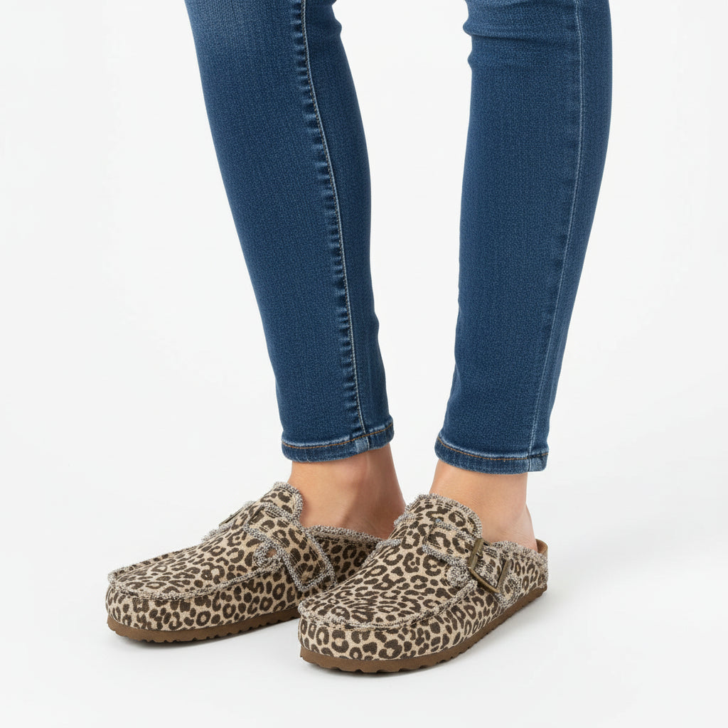 Women's Flat Heel Round Vintage Canvas Loafers