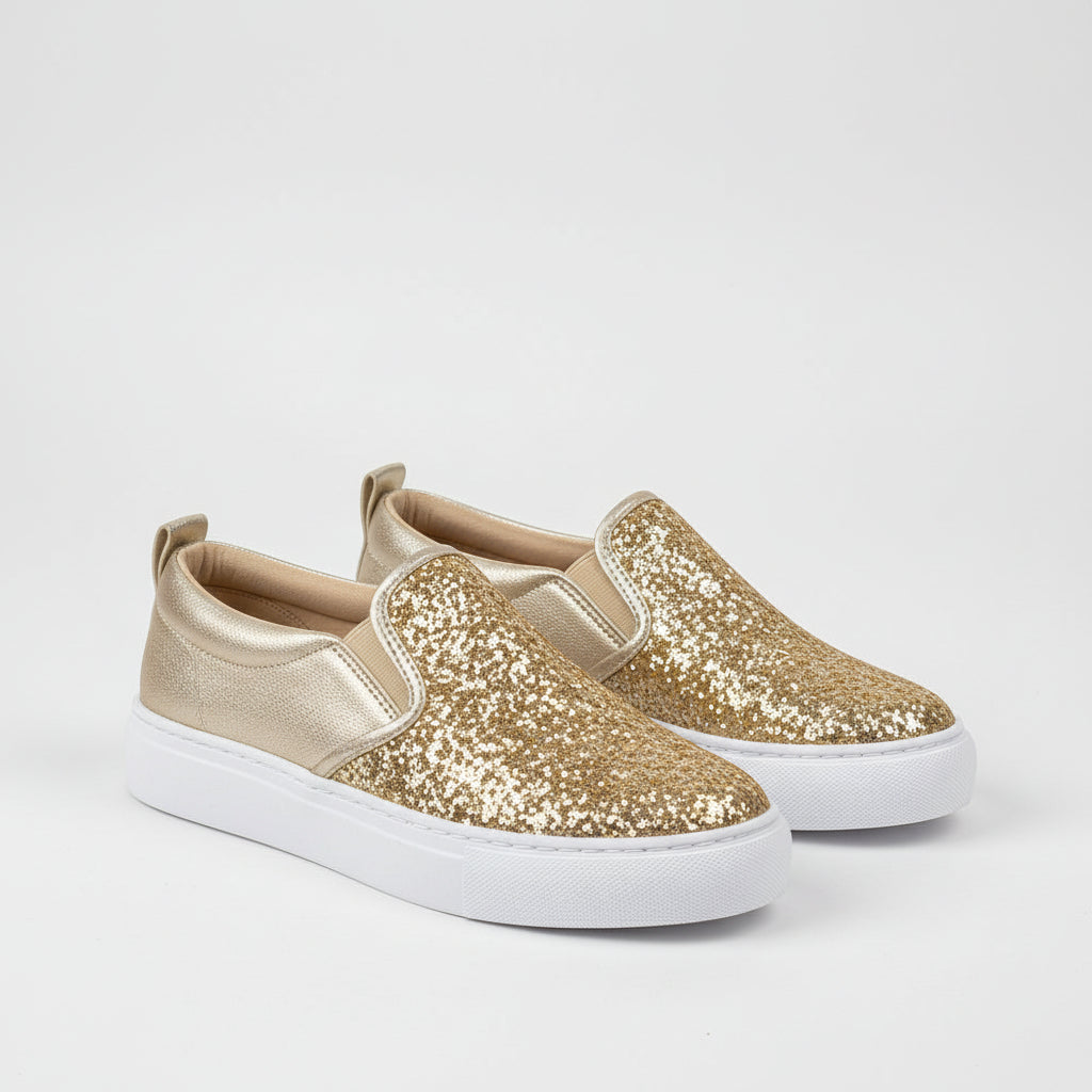 Women’s Glitter Moccasin Loafers