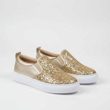 Women’s Glitter Moccasin Loafers