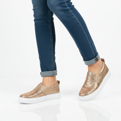 Women’s Glitter Moccasin Loafers